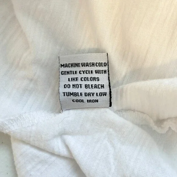 Habitat Long Sleeve Top Tunic Lagenlook Boho Coastal Casual White Size Medium - Picture 13 of 13